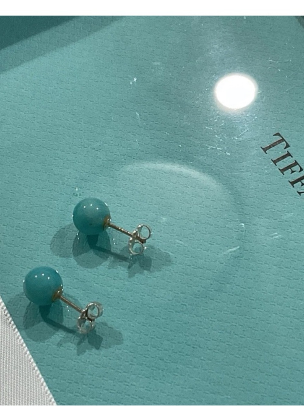 Rare! Tiffany & Co. Amazonite Bead Stud Earrings — Robin’s-Egg Blue